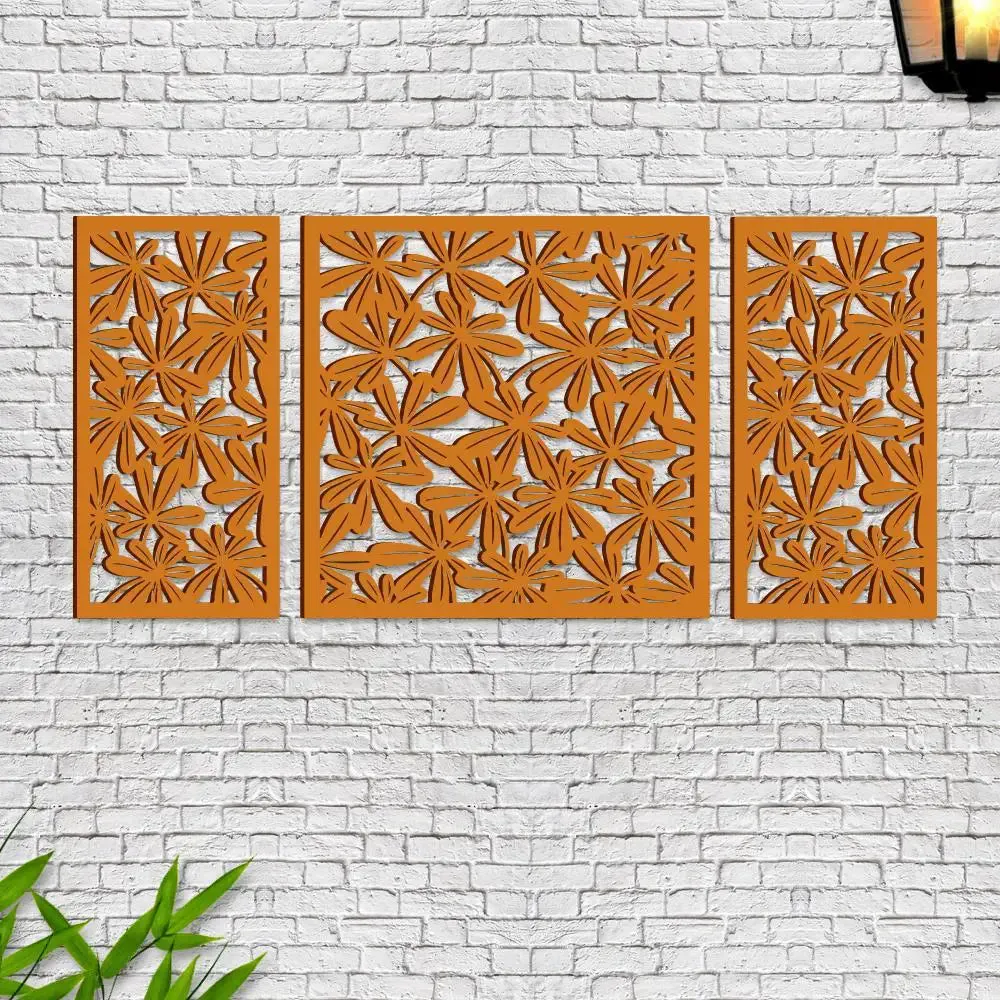 Beautiful Yellow color Flower Design Wooden Wall Hanging.