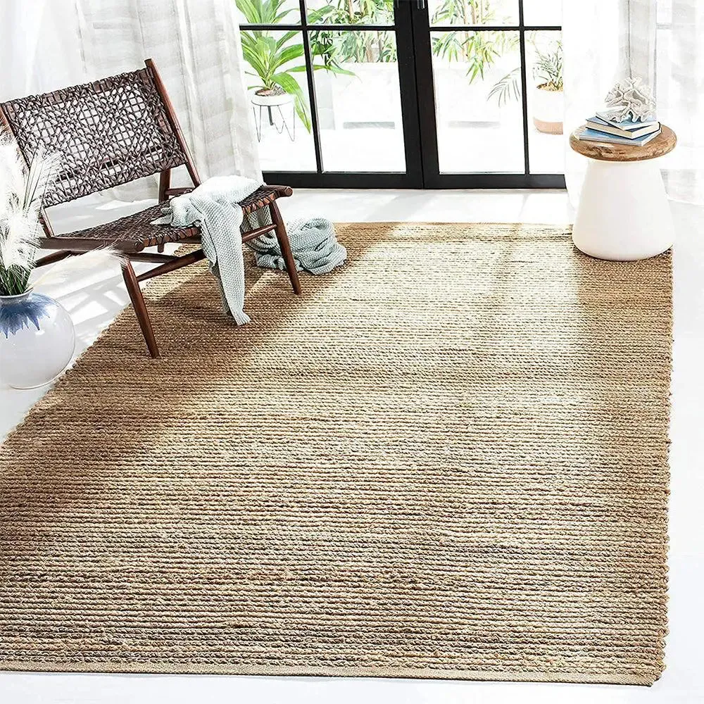 Beige Jute Braided Area Rug (9 x 12) ft