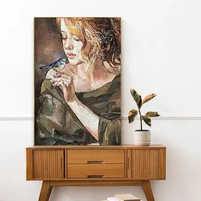 Belle Femme Portrait Canvas Wall Painting