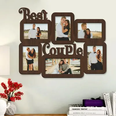 Best Couple Hanging Photo Frame in Walnut Finish