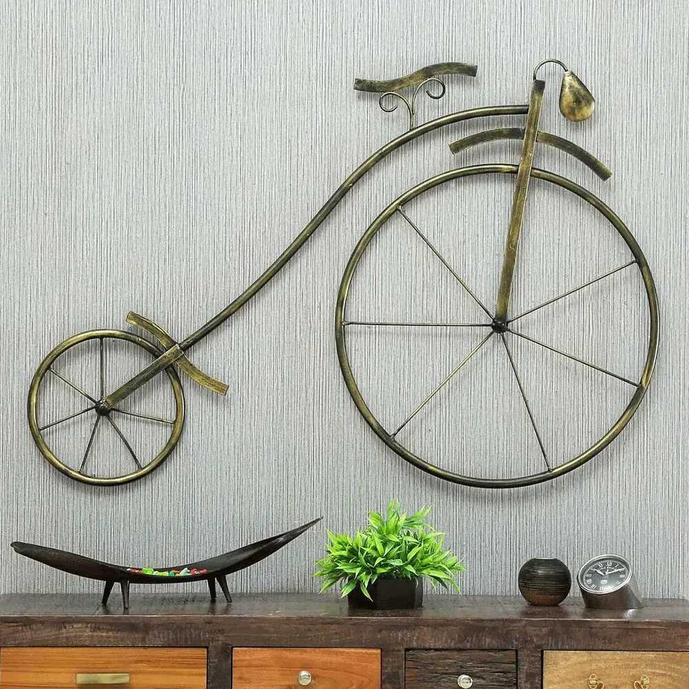 Big Front Cycle Wheel Metal Wall Art