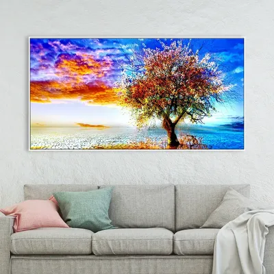 Big Panoramic Abstract Tree Wall Paintings &amp; Canvas Wall Art