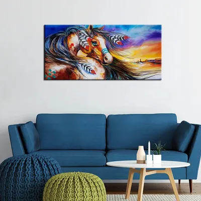 Big Panoramic Beautiful Horse Wall Painting &amp; Canvas Wall Art