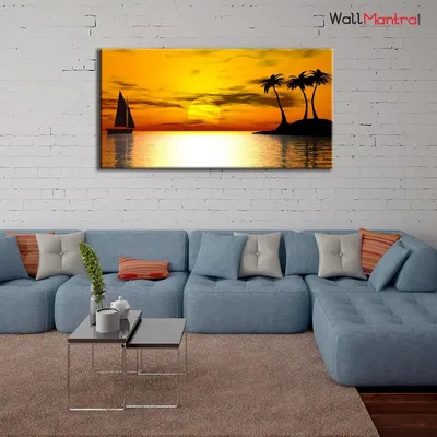 Big Panoramic Beautiful  Sunset  Scenery Canvas Painting