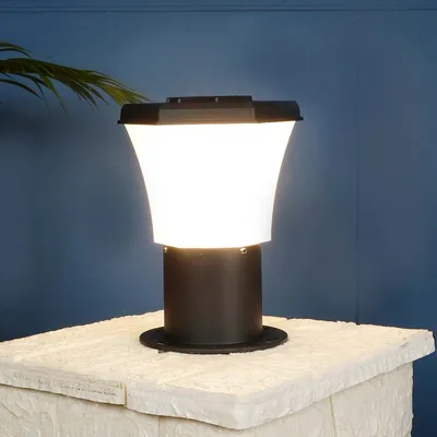 Black Framed Bright White Outdoor Gate Light