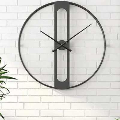 Black Metal Minimalist Metal Wall Clock