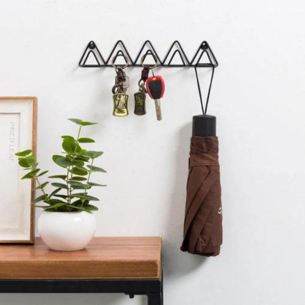 Black Powder Coated Sleek Metal Wall Hook