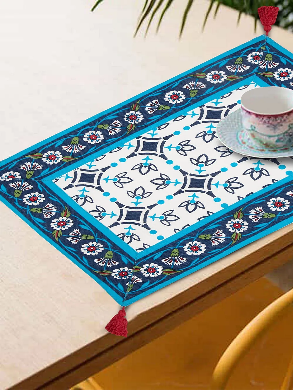 Blanc9 Chic Abstract Designer Blue Placemat - Set of 6