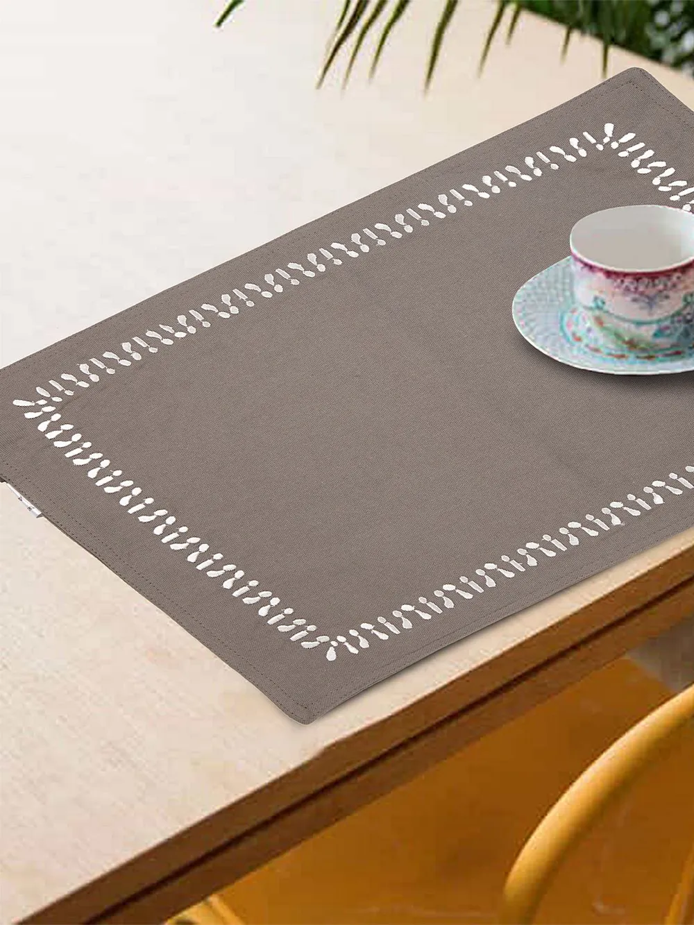 Blanc9 Chic Designer Grey Placemat - Set of 6