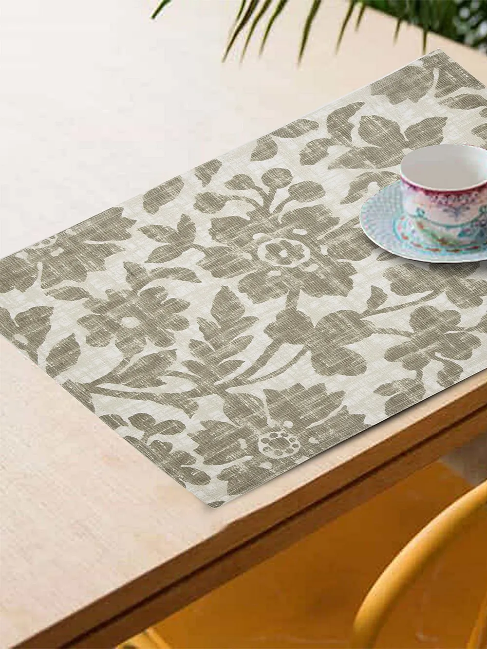 Blanc9 Chic Floral Designer Sap Green Placemat - Set of 8