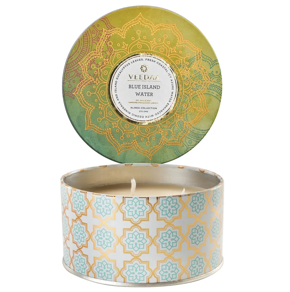 Blue Island Water 3 Wick Tin Second Candle