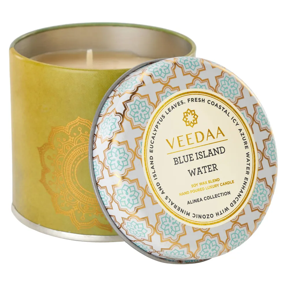 Blue Island Water Mason Tin Scented Candle
