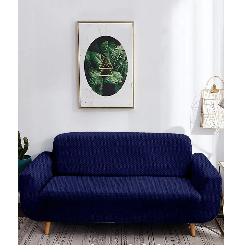 Blue Jacquard Sofa Cover Pack of 1