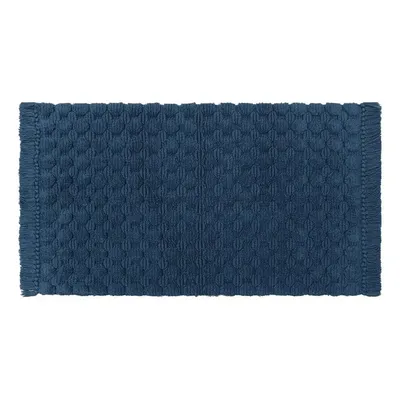 Blue Textured Soft Cotton Bathmat (21 x 34) Inches