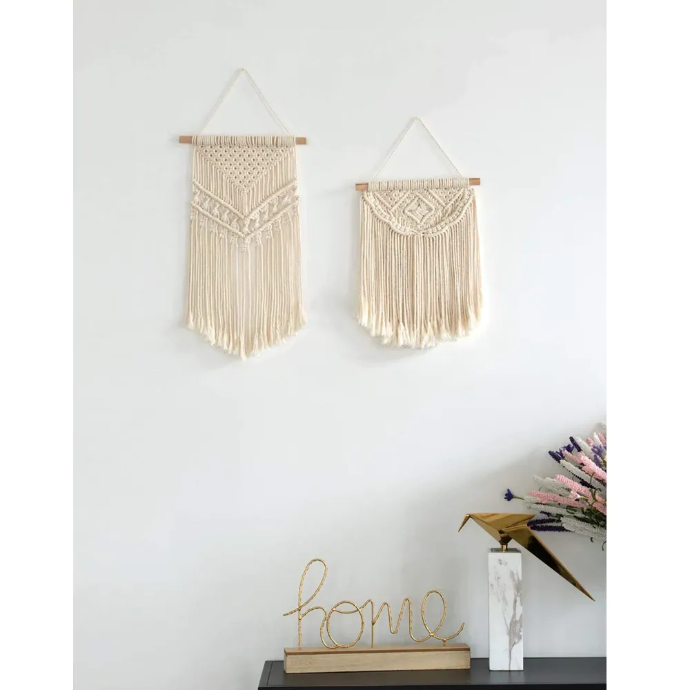Bohemian Knotted Macrame Wall Hanging- Set of 2