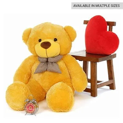 Bow Tie Soft & Premium Yellow Big Teddy Bear- Available in Multiple Sizes