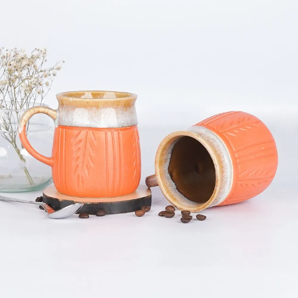 Bright Orange Ceramic Mugs