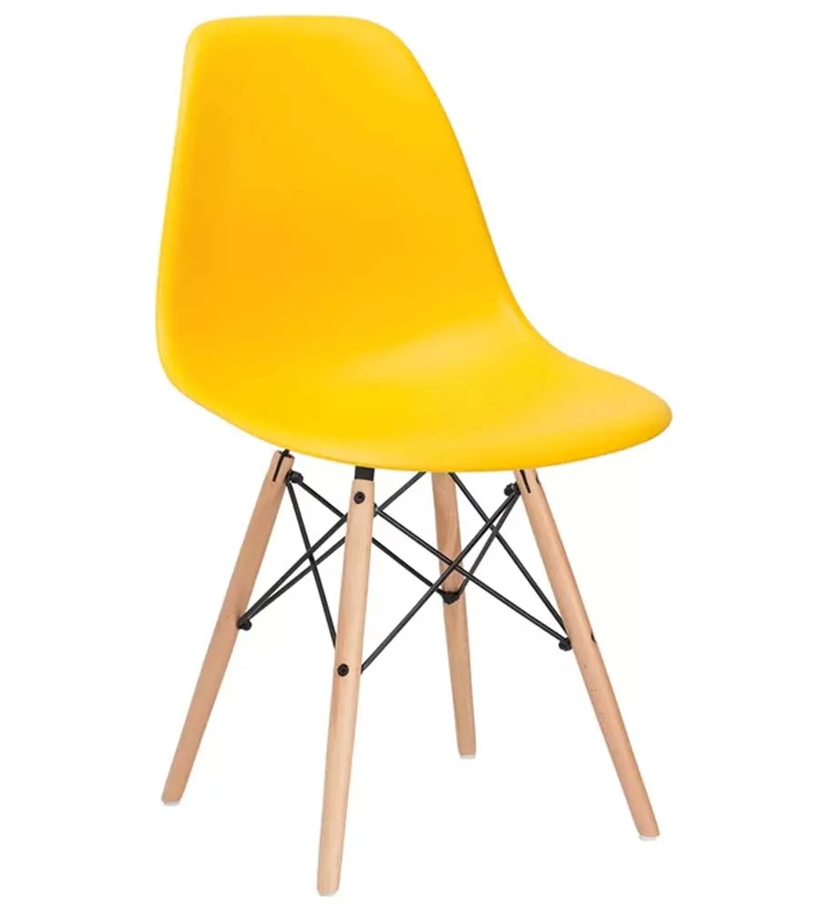 Bright Yellow Light Weight Contemporary Accent Chair Pack Of 1, 2 & 4