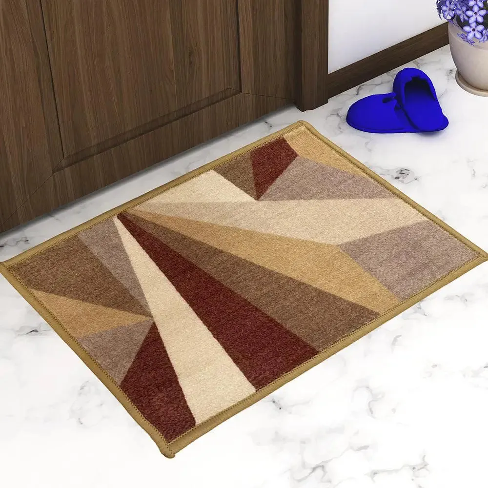 Brown Geometric Printed Premium Doormat (14 X 22 )Inches
