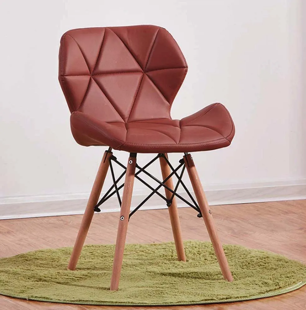Brown Leatherette Contemporary Accent Chair Pack Of 1 & 2