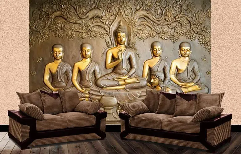 Buddha &amp; Disciples Scenery Wallpaper / High Quality Woven WallPaper /size 12 ft x 10 ft,