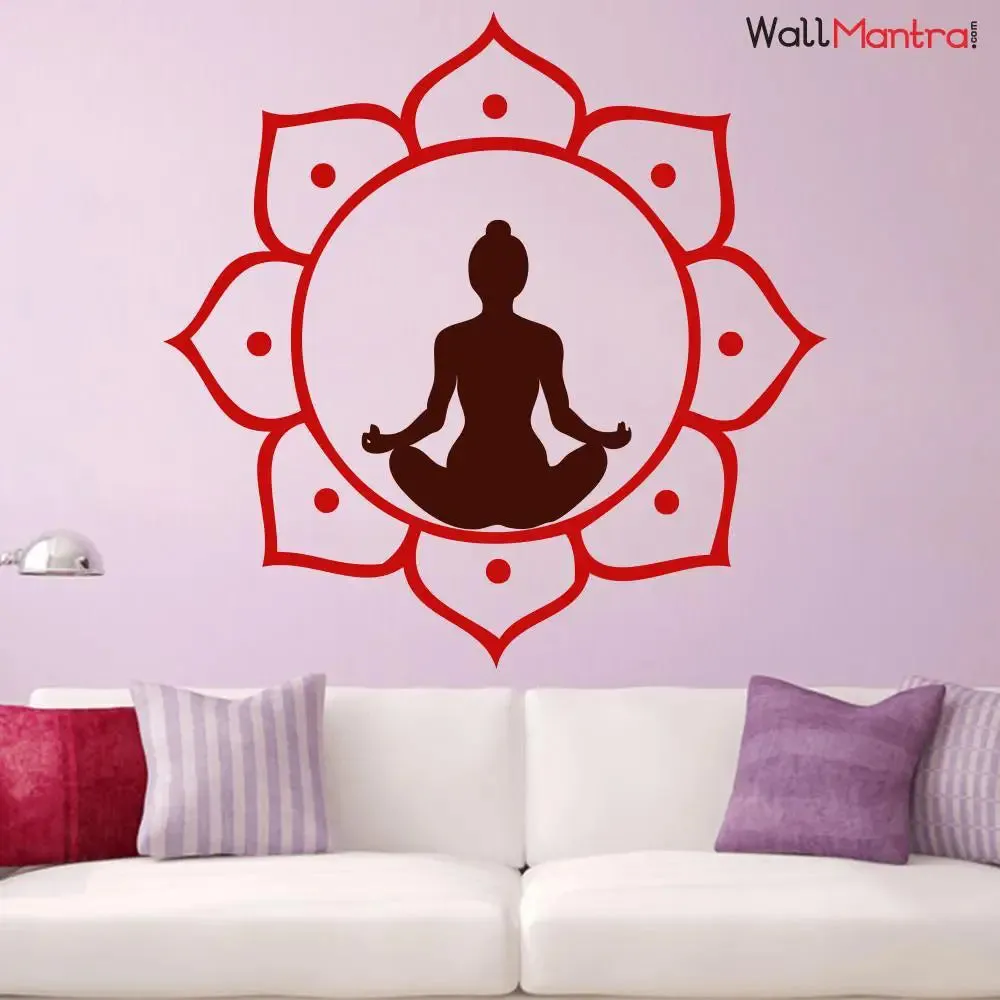 Buddha Inside Lotus Wall Sticker And Decal