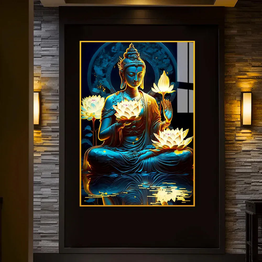 Buddha's Lotus Essence Acrylic Wall Painting