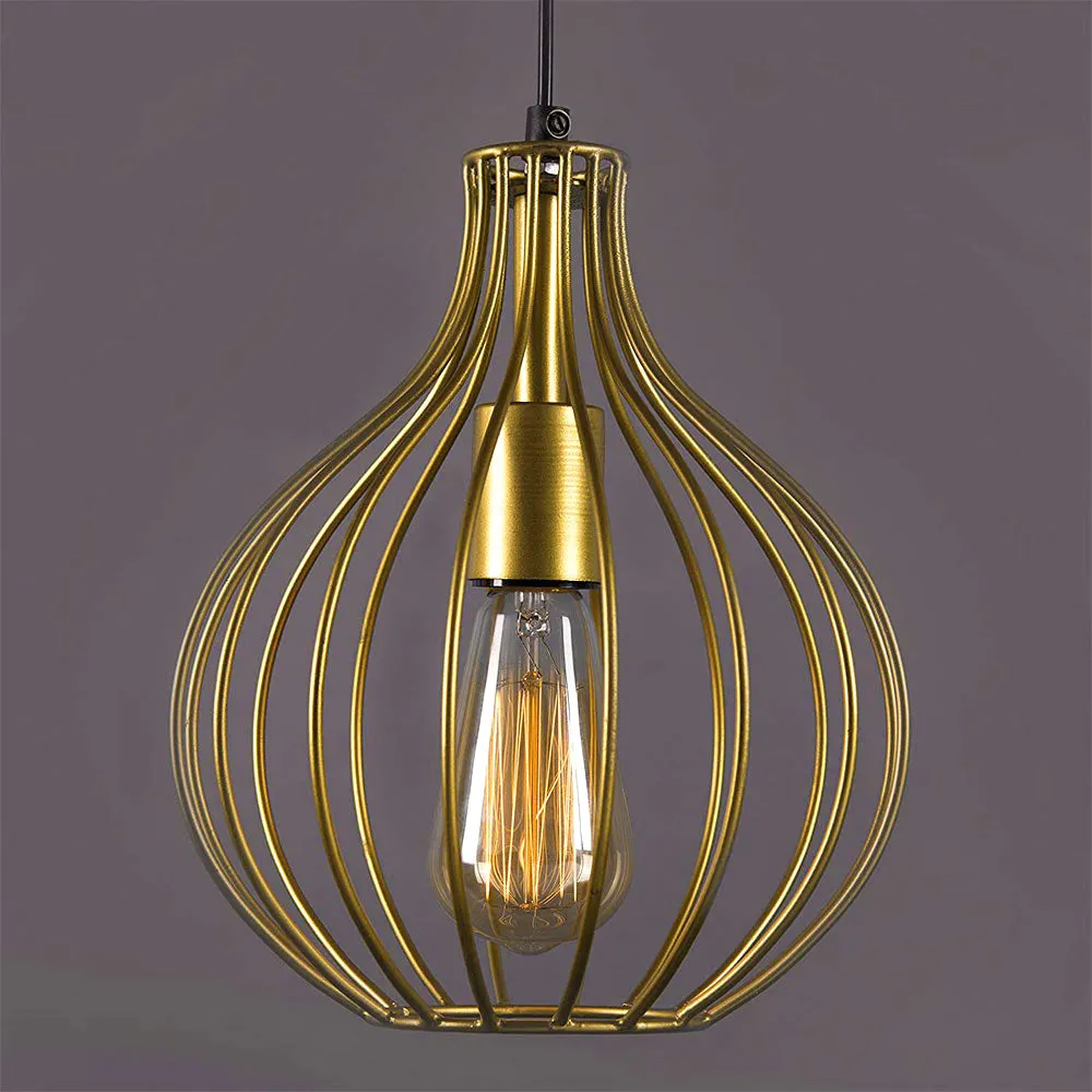 Cage Style Golden Ceiling Light (Bulb not included)