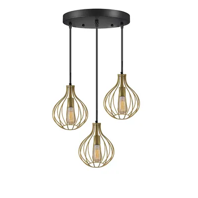 Cage Style Golden Cluster Metal Ceiling Light (Bulb not included)