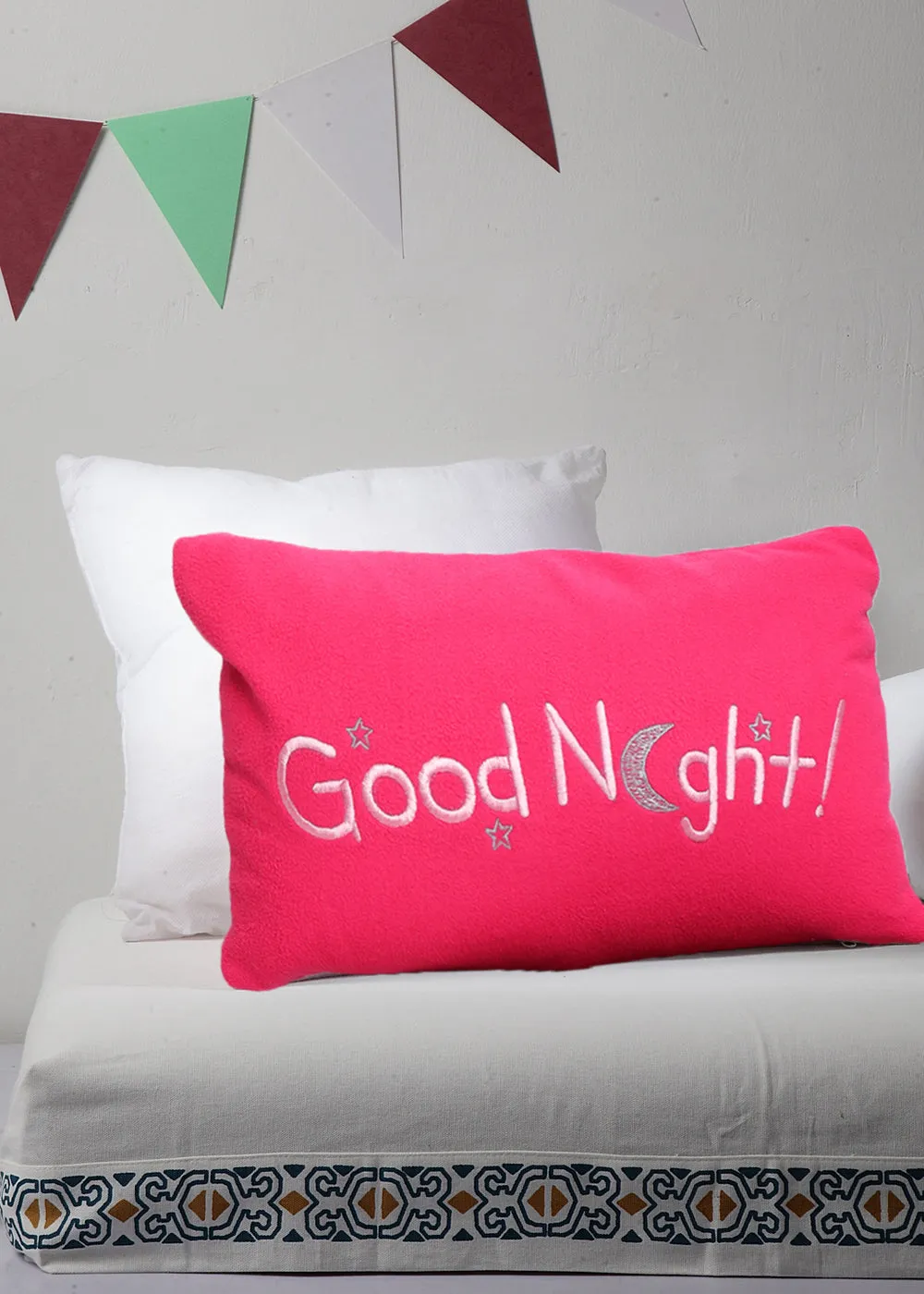 Candy Night Fuchsia Pink Baby 100% Cotton Cushion Cover Set Of 1