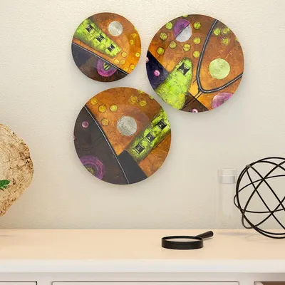 Ceramic Wall Plates with Beautiful Abstract Modern Art Wall Hanging Plate
