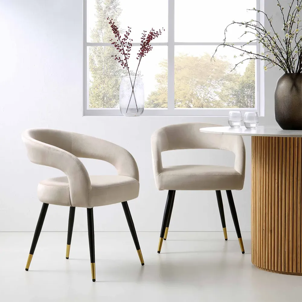 Champagne Bliss Velvet Accent Chair
