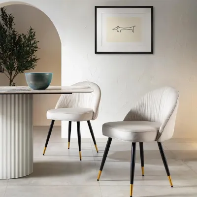 Champange Velvet Accent Chair with Upholstery