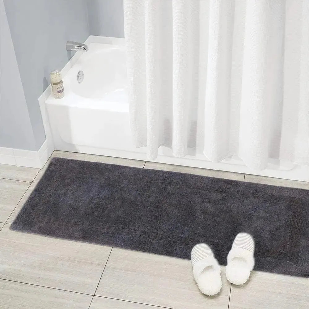 Charcoal Designer Cotton Bath Runner (55x150) cm