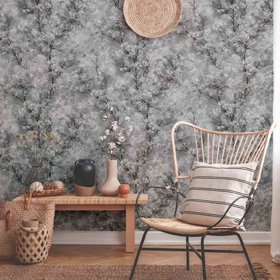 Cherry Blooms Textured Premium Wallpaper