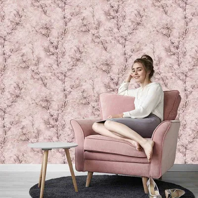 Cherry Blooms Textured Premium Wallpaper