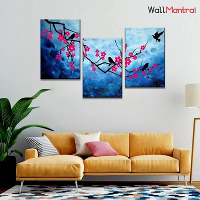 Cherry Blossom Tree Branch Canvas Painting