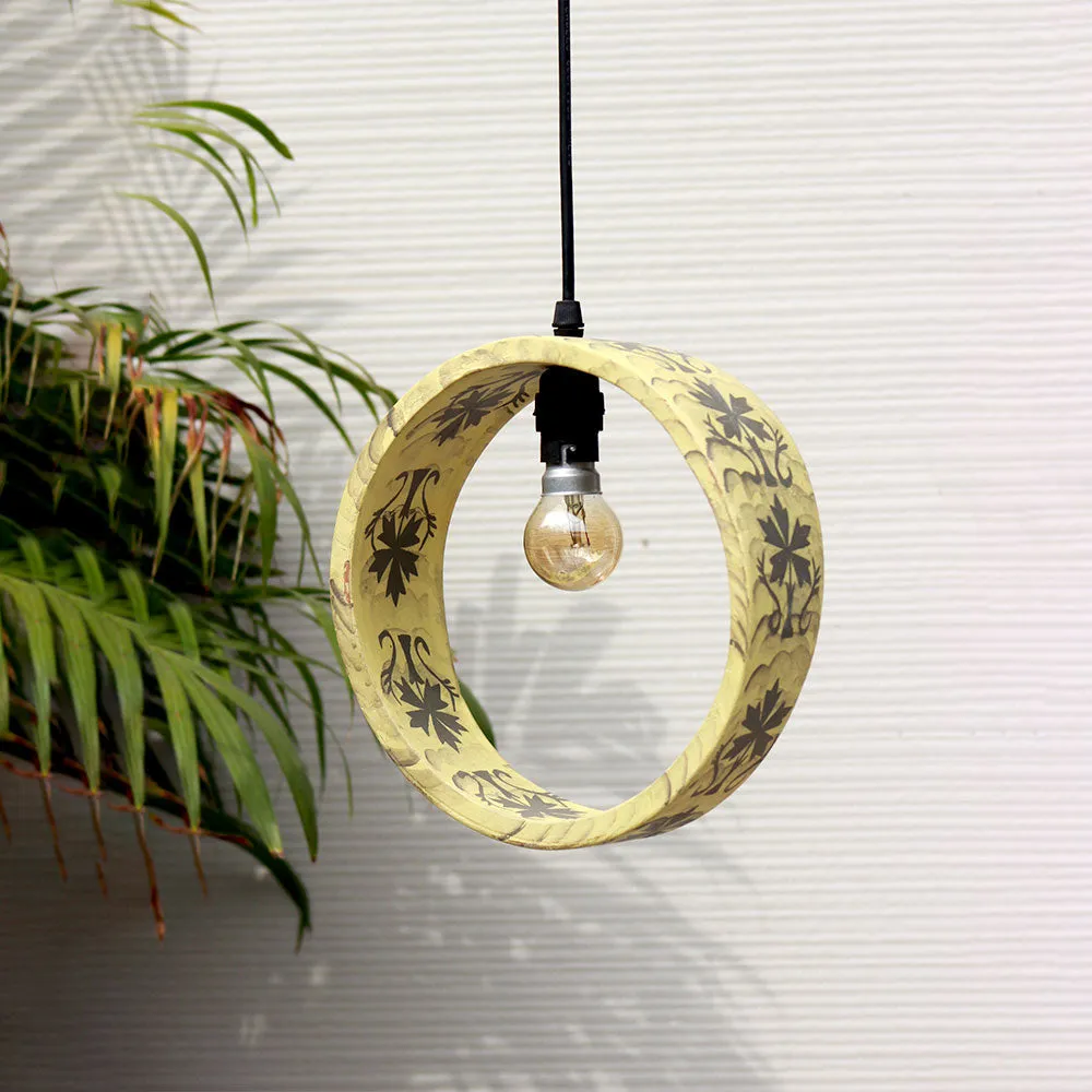 Circular Cut Eccentric Handpainted Pendant Lamp
