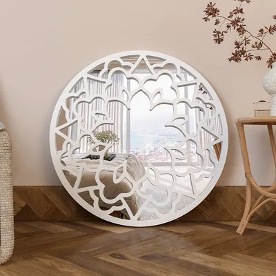 Circular Mandala Design Wooden Decorative Wall Mirror/ Wall Art (Available in Multiple Finishes)