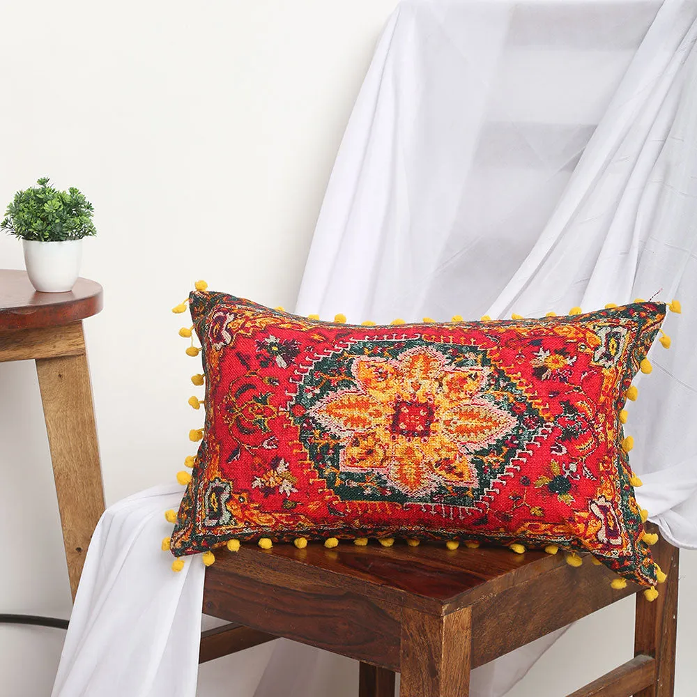 Classic Fuchsia Shiraz 100% Cotton Printed Cushion Cover Set Of 1