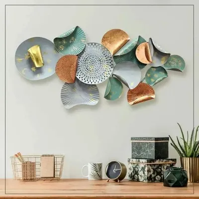 Classic Gray And Green Abstract Metal Wall Art Decor