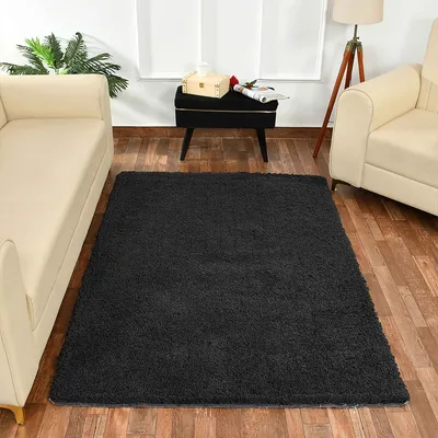 Classic Grey Solid Soft Feel Anti-Skid 100% Cotton Carpet