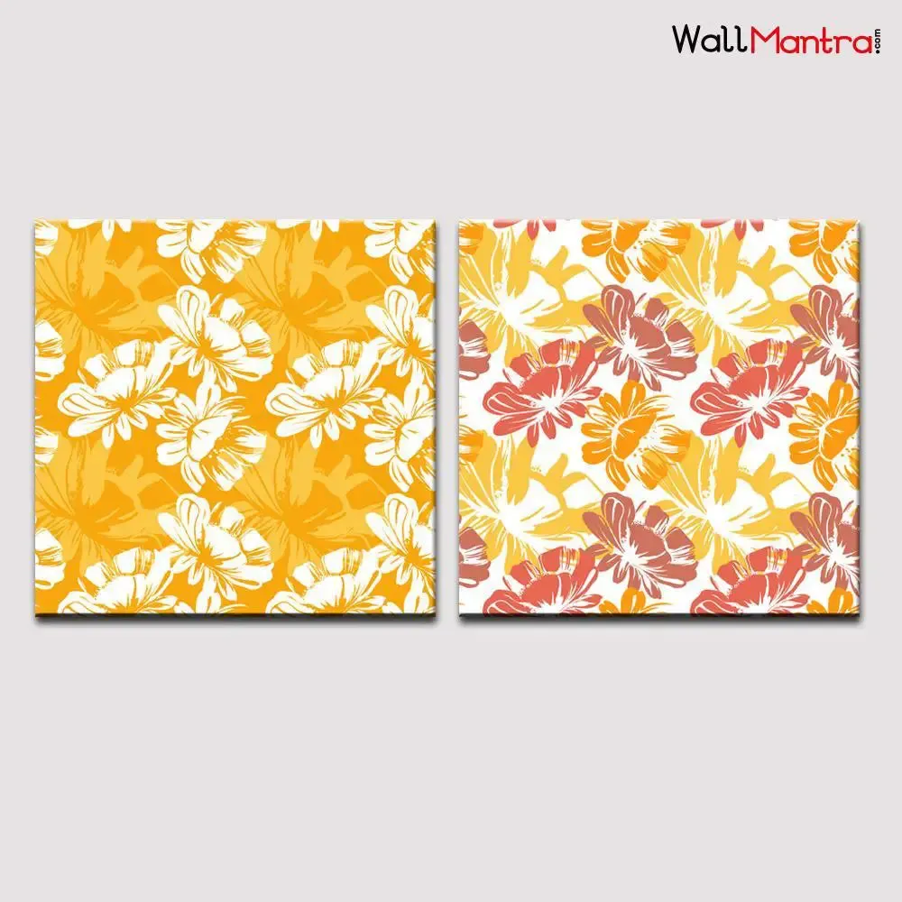 Colourful Abstract Floral   Canvas Printed Painting Stretched on Wooden Canvas