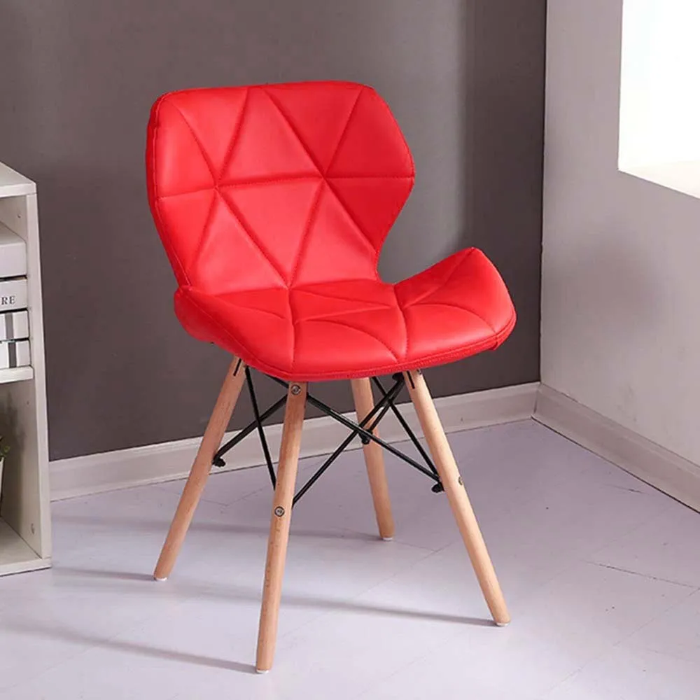 Coral Red Leatherette Contemporary Accent Chair Pack Of 1 & 2