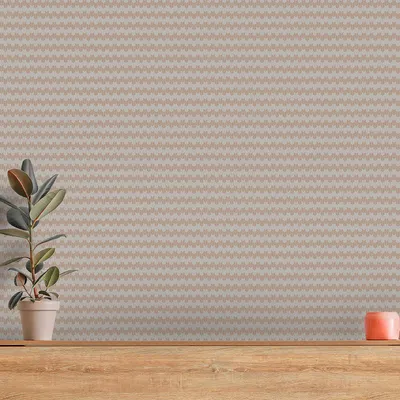Coral Zig Zag Pattern Textured Premium Wallpaper- Royal Shades Collection