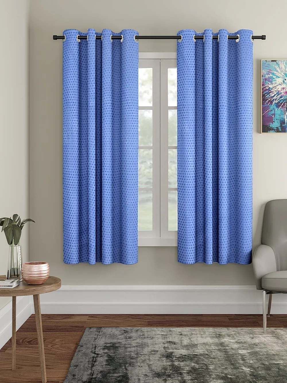 Cortina Lilac Designer Eyelet Window Curtain Pack Of 2