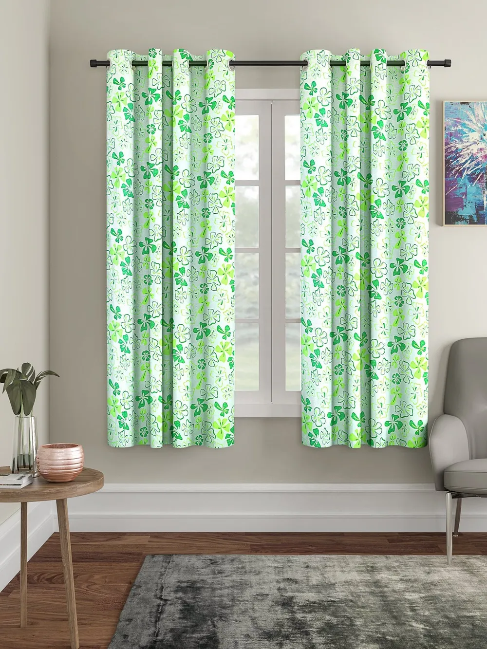 Cortina Shades Of Green Sheer Window Net Curtain Pack Of 2