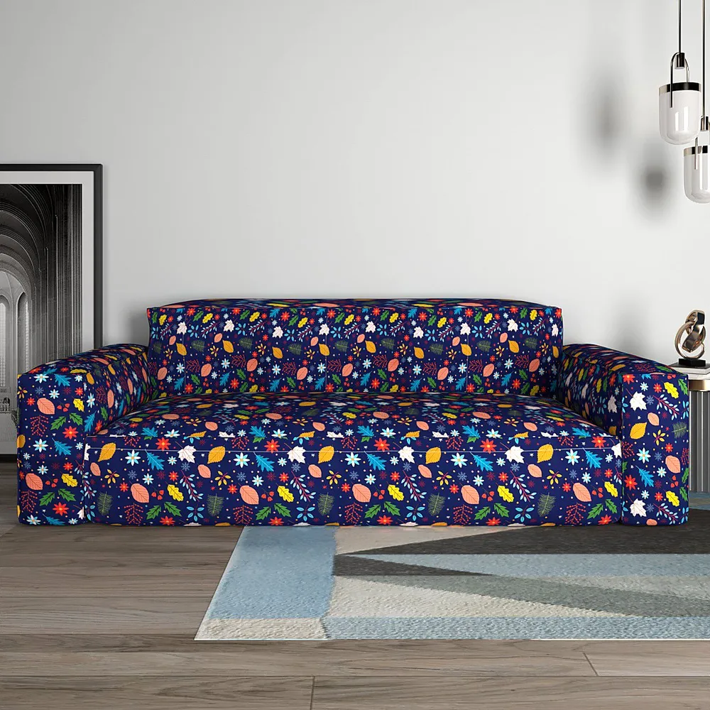 Cortina Spandex Stretchable Autumn Leaf pattern Sofa Slip cover