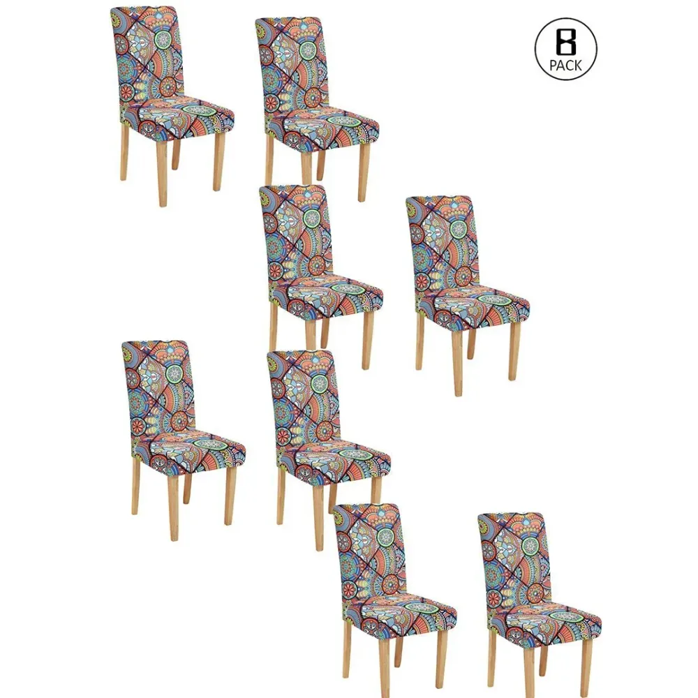 Cortina Spandex Stretchable Contemporary Print Elastic Multi-color Chair Cover