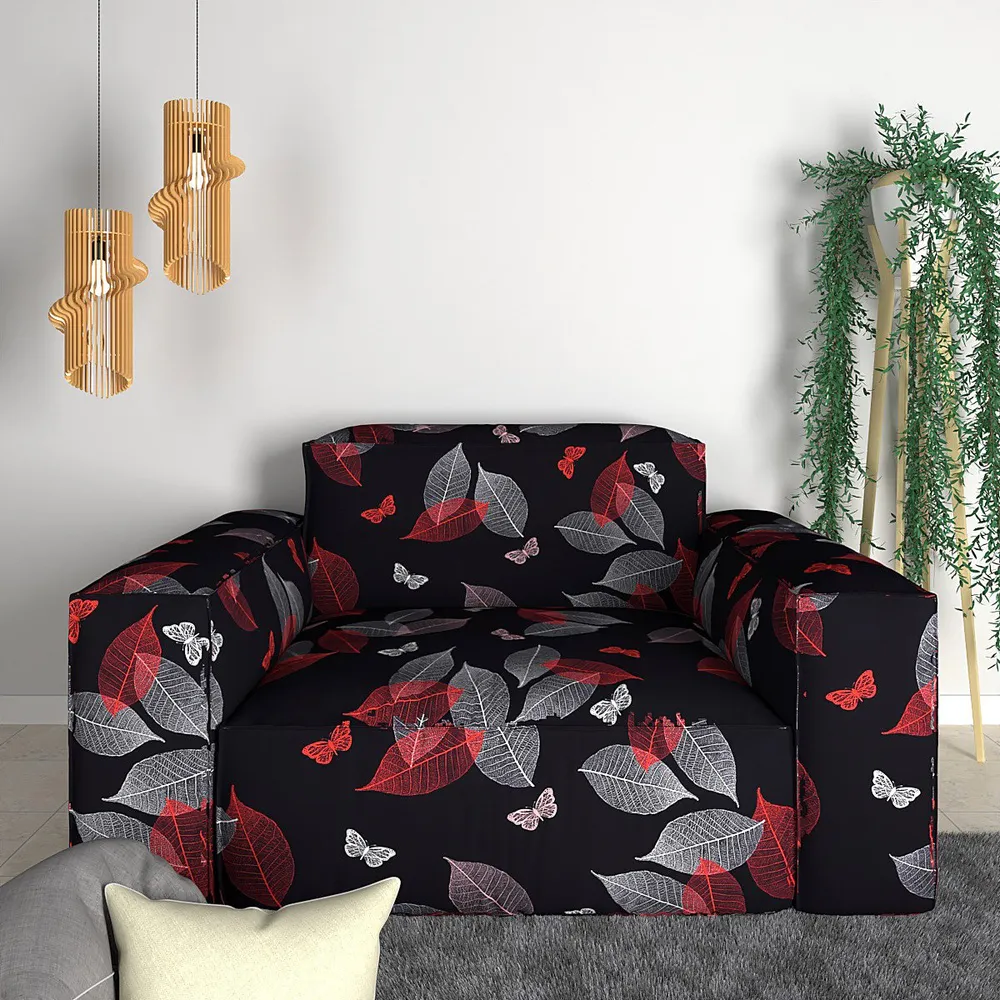 Cortina Spandex Stretchable Leaf Print Sofa Slip cover